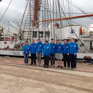 High Tide Foundation students stood in front of Tall Ships vessel