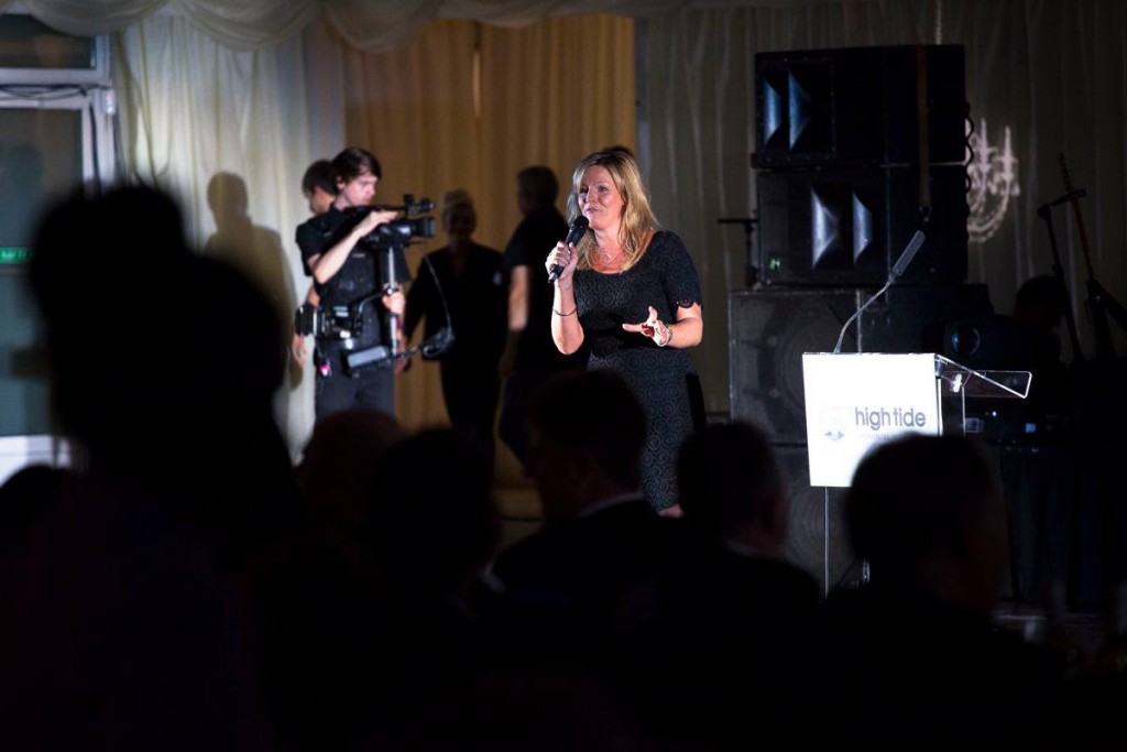 Host, Kim Inglis, speaking at the High Tide Foundation Fundraising Ball 2016.