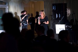 Host, Kim Inglis, speaking at the High Tide Foundation Fundraising Ball 2016