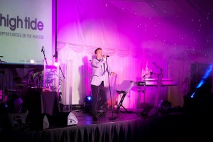 Jamie Tinkler, singing at the High Tide Fundraising Ball 2016.