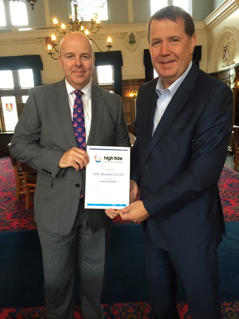 High Tide Chairman, David Robinson (right) with DAC Beachcroft Partner David Weatherburn.